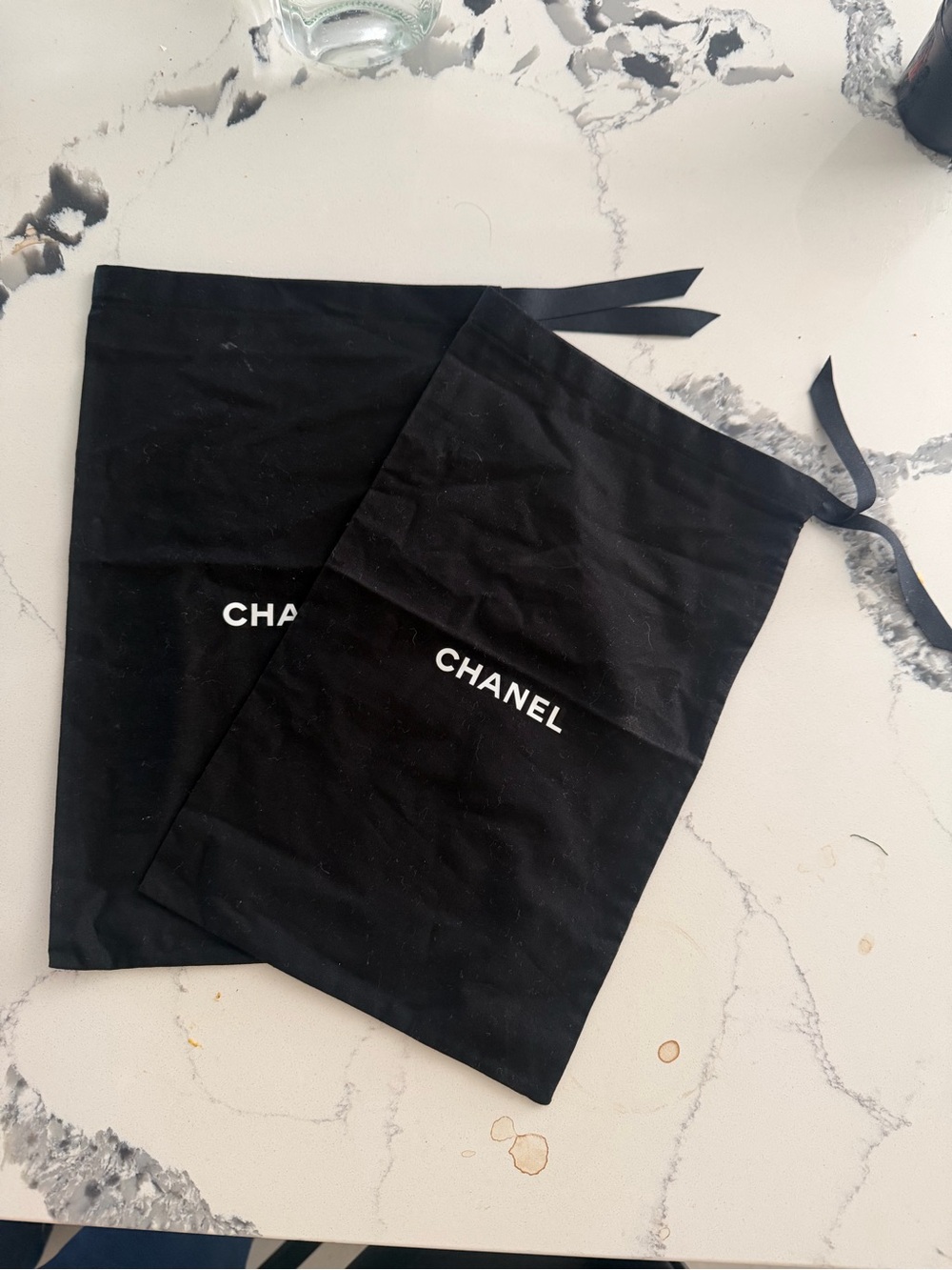 CHANEL Black Drawstring Dust Bag Set